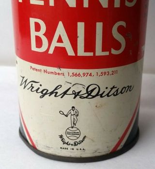 1920 ' s Wright & Ditson,  Championship Tennis Ball,  Steel Can With Lid 2