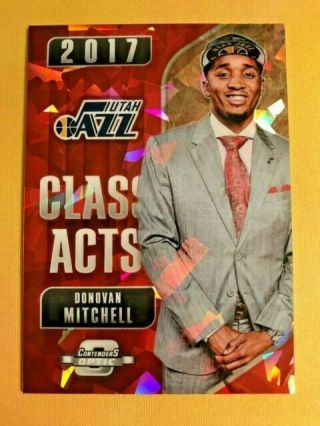 Donovan Mitchell 2018 - 19 Contenders Optic Class Acts Red Cracked Ice Prizm Jazz