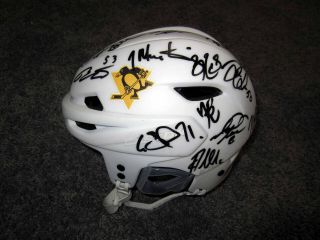 Pittsburgh Penguins 2019 Team Signed Hockey Helmet W/coa Crosby Malkin Letang,