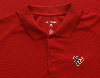 Antigua Houston Texans Team Nfl Polo Golf Shirt Mens 2xl Xxl