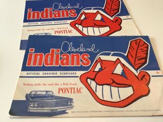 2 Cleveland Indians Official Souvenir Scorecard 1961.  Detroit & Chicago