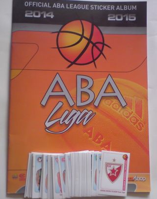 Adriatic Basketbal League 2014 - 15 Full Set Stickers,  Empty Album