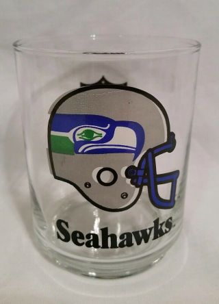Vintage Seattle Seahawks Clear Glass Nfl Football Cocktail Tumbler