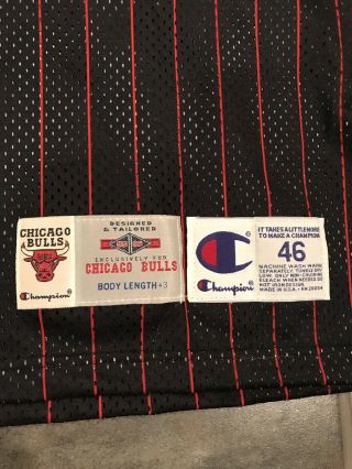 Michael Jordan Chicago Bulls 1995 - 96 Authentic Pro Cut Champion Jersey 2