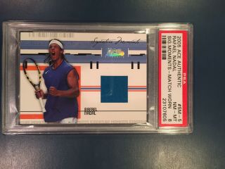 2005 Ace Authentic Sig Moments Match Worn Jersey X/500 Rafael Nadal Psa 8
