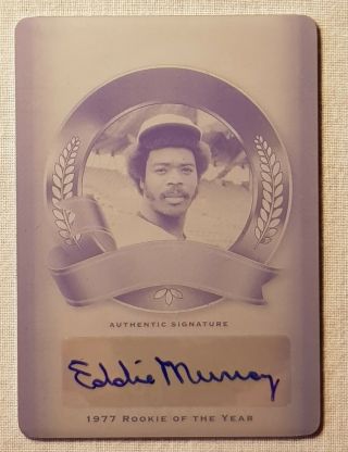 2011 Leaf Legends Of Sport Aw Black Printing Plate Eddie Murray Autograph 1/1
