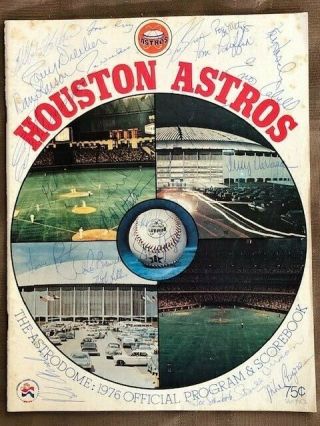 Houston Astros 1976 Signed Official Program & Scorebook - 20,  Signatures