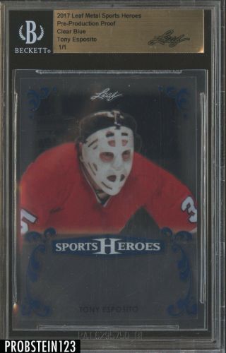 2017 Leaf Metal Pre - Production Proof Clear Blue Tony Esposito Bgs 1/1