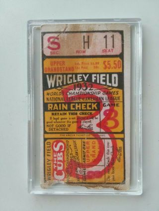 1932 Wrigley Field Worlds Championship Games Ticket,  Babe Ruth Signed Autograph