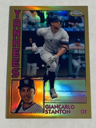 2019 Topps Chrome 1984 Gold Refractor Giancarlo Stanton 21/50 Ny Yankees