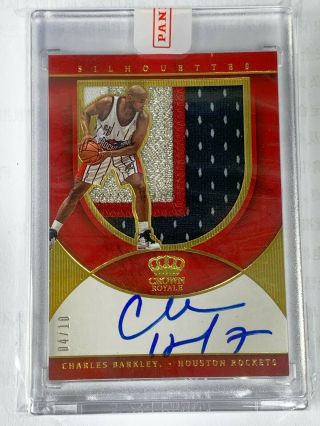Charles Barkley 2018 - 19 Panini Crown Royale Silhouettes Patch Auto 04/10 Jsy 1/1