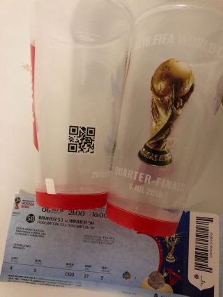 Russia 2018 Fifa World Cup Beer Pint Mug Glass Belgium Brazil Kazan 06.  07.  18