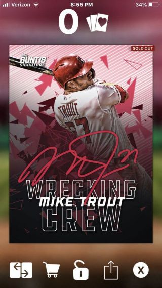 Topps Bunt Digital Mike Trout Wrecking Crew Sig Signature Series Angels (50)
