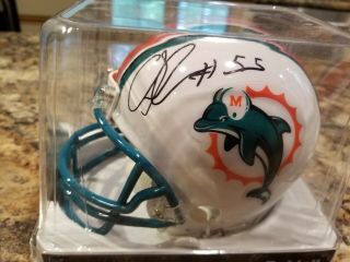 Chris Singleton Miami Dolphins Signed Riddell Mini Helmet Auto Autographed