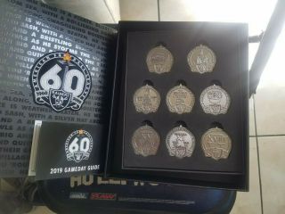 2019 Oakland Raiders Collectible 60th Anniversary Coin Set Patch & Complete Box