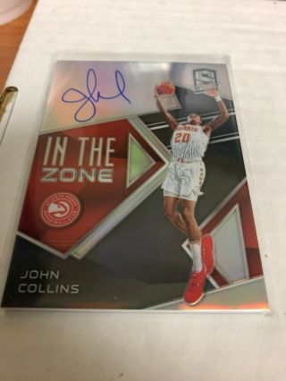 2018 2019 Panini Spectra John Collins In The Zone Autograph 4/75 On Card Auto