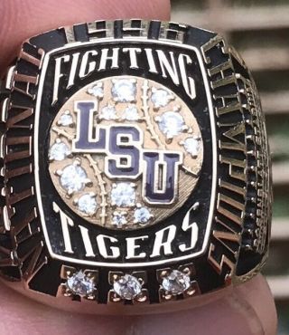 Glorious 52 gram 14k lsu fighting tigers national champions championship ring 2