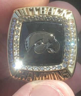 2019 Iowa Hawkeyes outback bowl football champions championship player ring 3