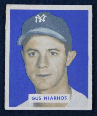 1949 Bowman Gus Niarhos 181 High Number Vg/ex York Yankees