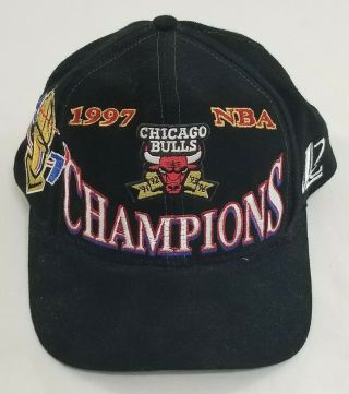 Vintage 1997 Chicago Bulls Hat Cap Nba Champions Logo Athletic Snapback