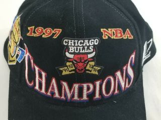 Vintage 1997 Chicago Bulls Hat Cap NBA Champions Logo Athletic Snapback 2
