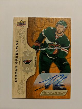 Jordan Greenway 2018 - 19 Ud Engrained Rc Rookie Autograph Auto 76