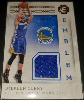 Stephen Curry 2016 - 17 Panini Excalibur Emblem Jerseys Game Card (
