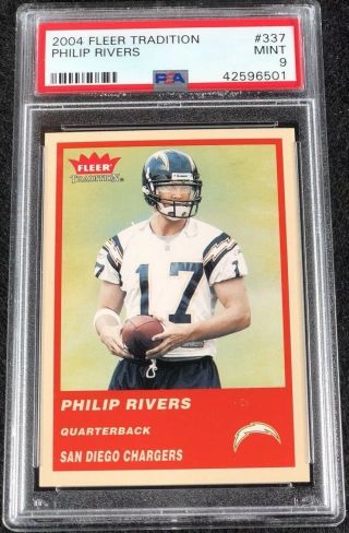 2004 Fleer Philip Rivers 337 Football Card Los Angeles Chargers Graded Psa 9