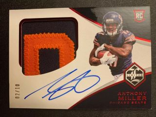 Anthony Miller 2018 Chicago Bears Panini Limited Rc Rpa Jersey Auto Ssp/10