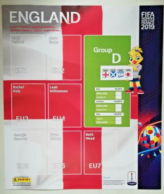 Panini Women ' s World cup 2019 ENGLAND UPDATE set & Page FIFA France 2019 4