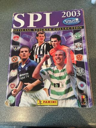 Scottish Premier League 2003 Panini Completed Football Sticker Book Collectable