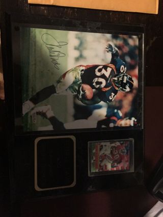 Terrell Davis Denver Broncos Autographed Signed 8x10 Photo And Plaque With