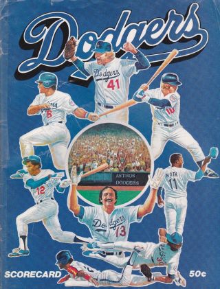 1982 San Diego Padres At Los Angeles Dodgers Baseball Program Dodger Stadium