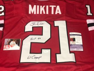 Stan Mikita Autographed Signed Custom Jersey Jsa 2 Inscriptions A