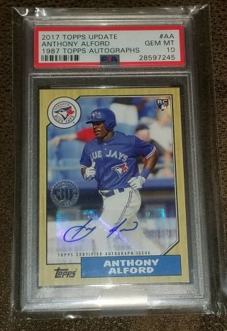 2017 Topps Update Anthony Alford 1987 Rookie Auto Psa 10