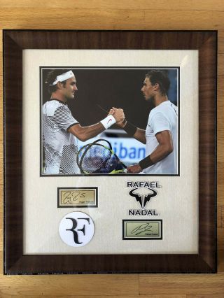 Roger Federer / Rafael Nadal Framed And Matted Commemorative Poster