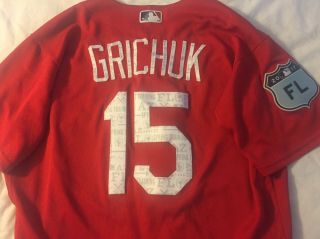 Randal Grichuk St.  Louis Cardinals Game Jersey 2017 Spring Training MLB 3