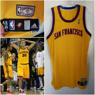 Adidas 2009 - 10 San Francisco Warriors Hwc Blank Pro Cut Game Jersey 48,  2 Curry