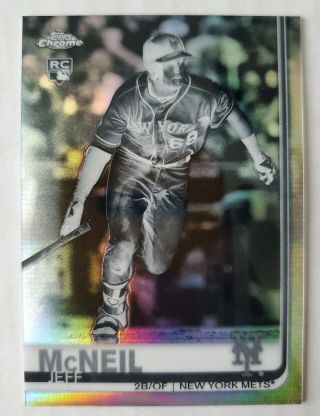 Jeff Mcneil 2019 Topps Chrome Negative Refractor Rc Mets 
