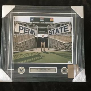 Penn State University Joe Paterno Signed/framed/matted - Psa/dna Certified 24x27”