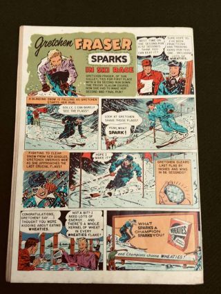April,  1953 Little Lulu With Olympic Champ Gretchen Fraser Wheaties Ad On Back