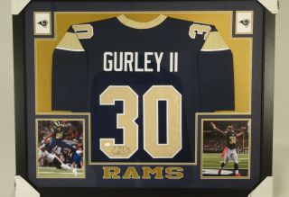 Todd Gurley Ii Los Angeles Rams Framed Autographed Custom Jersey W/ Jsa