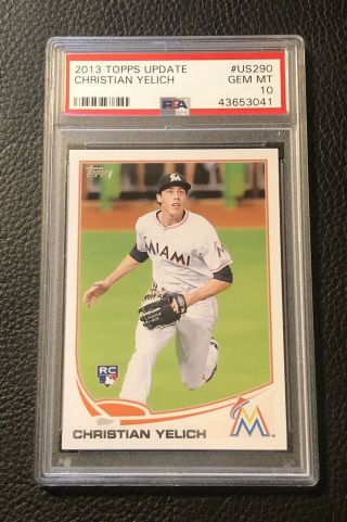 2013 Topps Update Christian Yelich Rookie Card Us290 Rc Psa 10 Gem