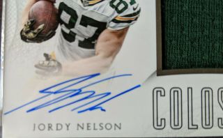 Jordy Nelson - 2015 National Treasures Colossal Patch On - Card Auto /15 - Packers 3