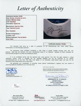 Michael Jordan Signed Nashville Sounds Baseball Hat AUTO Autograph JSA LOA HOF 3