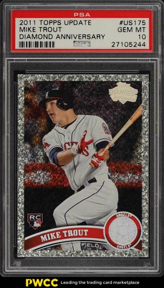 2011 Topps Update Diamond Anniversary Mike Trout Rookie Rc Us175 Psa 10 (pwcc)