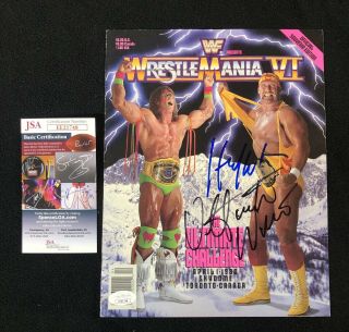 Ultimate Warrior & Hulk Hogan Signed Wwf Wrestlemania Vi Program Jsa Wwe