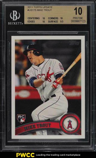 2011 Topps Update Mike Trout Rookie Rc Us175 Bgs 10 Pristine (pwcc)