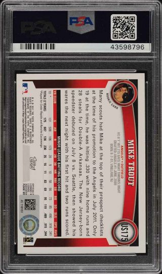 2011 Topps Update Mike Trout ROOKIE RC,  PSA/DNA AUTO PSA 10 GEM (PWCC) 2