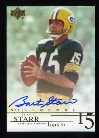 Bart Starr 2001 Legends Autograph Auto Green Bay Packers Qb Hofer